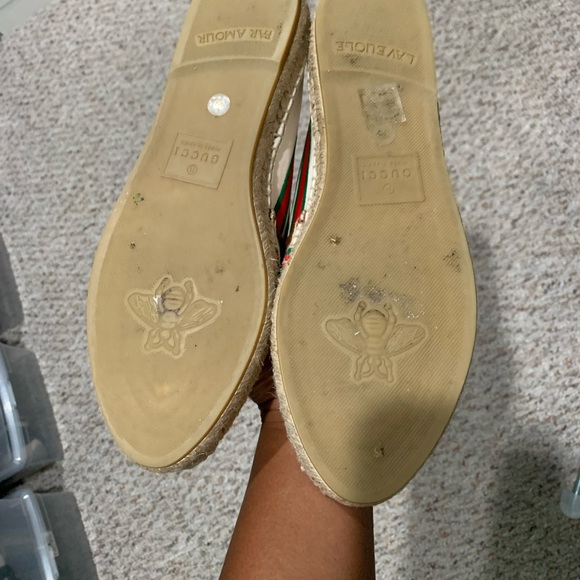 Gucci Women's Embroidered Espadrille Flats Sz8 US - Picture 5 of 5